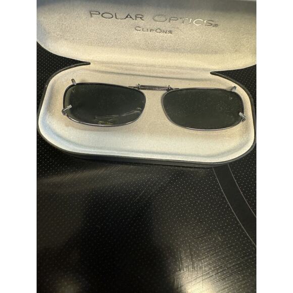Polar Optics Clip-On Sunglasses Polarized Gray Lenses with Case – Oval Shape - Picture 3 of 3